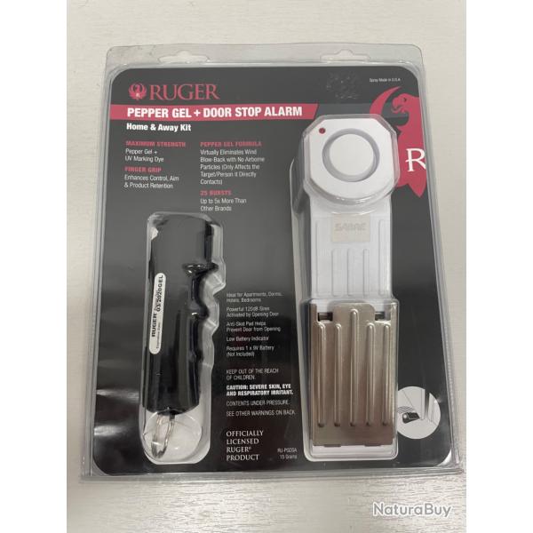 !! NEUF !! KIT DE DFENSE RUGER PEPPER GEL + BLOQUE PORTE ALARME