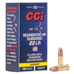 2 Boites, 100 CCI C/22LR SEGMENTED HP 40GR SUB-SONIC