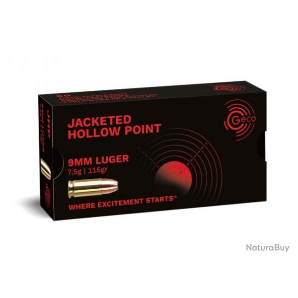 Munitions 9mm Luger GECO JHP 115gr