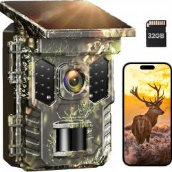 Caméra de Chasse Solaire Connectée  2.7K 32MP Vision Nocturne & Étanchéité IP66