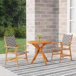 Ensemble à manger de jardin 3 pcs Bois d'acacia solide alsavelo
