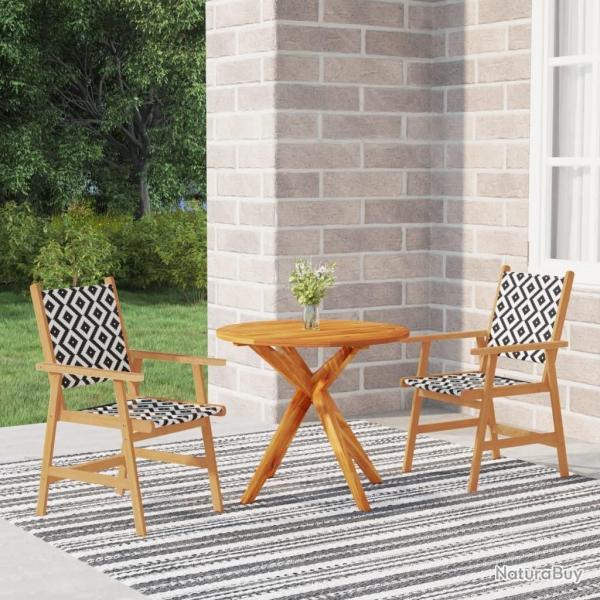 Ensemble  manger de jardin 3 pcs Bois d'acacia solide alsavelo