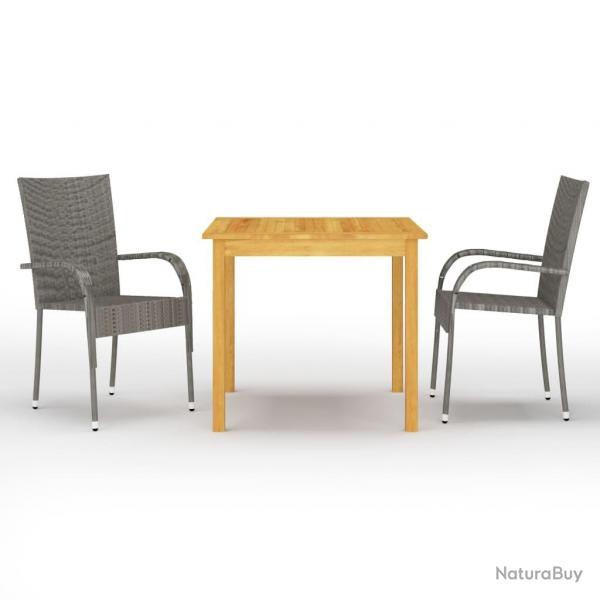Ensemble  manger de jardin 3 pcs Gris alsavelo