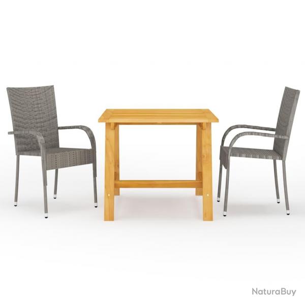 Ensemble  manger de jardin 3 pcs Gris alsavelo