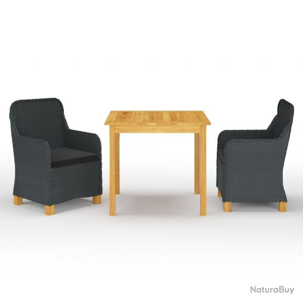 Ensemble  manger de jardin 3 pcs Gris fonc alsavelo