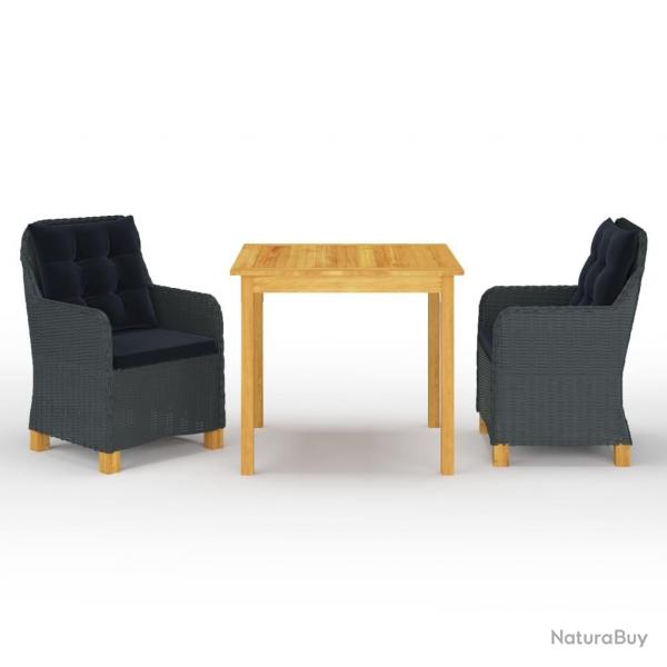 Ensemble  manger de jardin 3 pcs Gris fonc alsavelo