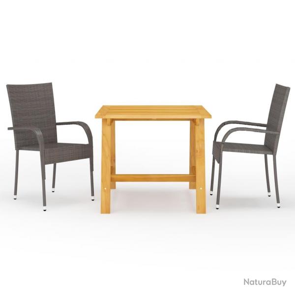 Ensemble  manger de jardin 3 pcs Marron alsavelo