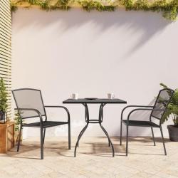 Ensemble à manger de jardin 3 pcs anthracite acier alsavelo