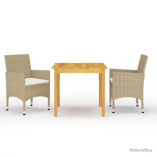 Ensemble  manger de jardin 3 pcs Beige alsavelo