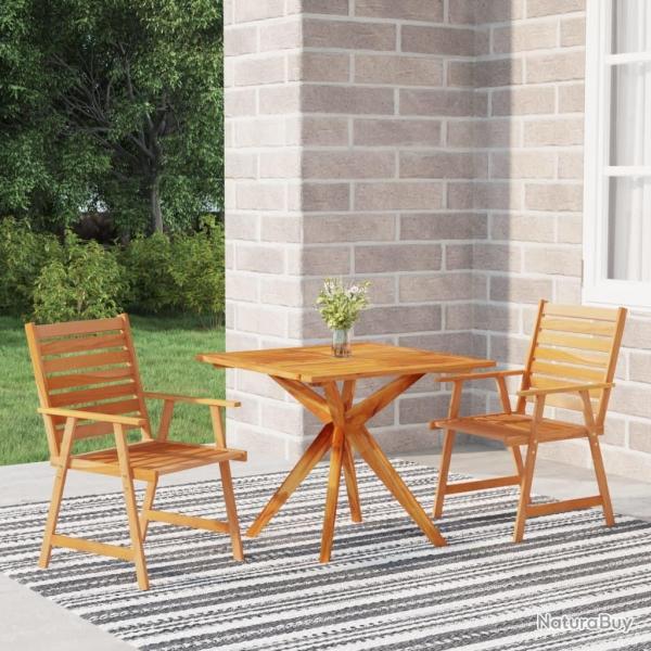Ensemble  manger de jardin 3 pcs Bois d'acacia solide alsavelo