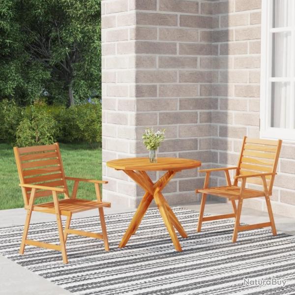 Ensemble  manger de jardin 3 pcs Bois d'acacia solide alsavelo