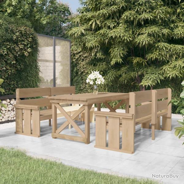 Ensemble  manger de jardin 3 pcs Bois de pin imprgn alsavelo