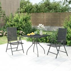 Ensemble à manger de jardin 3 pcs anthracite acier alsavelo