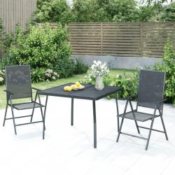 Ensemble à manger de jardin 3 pcs anthracite acier alsavelo