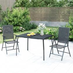 Ensemble à manger de jardin 3 pcs anthracite acier alsavelo