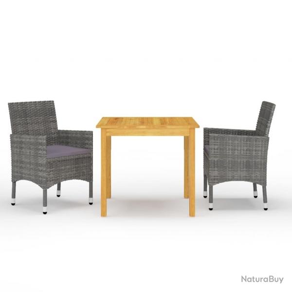 Ensemble  manger de jardin 3 pcs Gris alsavelo