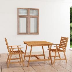 Ensemble à manger de jardin 3 pcs Bois d'acacia solide alsavelo