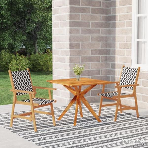 Ensemble  manger de jardin 3 pcs Bois d'acacia solide alsavelo