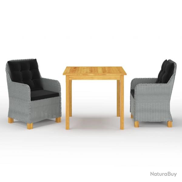 Ensemble  manger de jardin 3 pcs Gris clair alsavelo