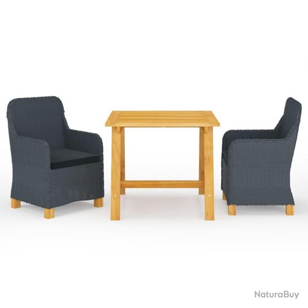 Ensemble  manger de jardin 3 pcs Gris fonc alsavelo