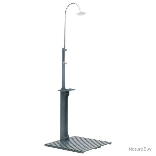 Douche de jardin Anthracite Bois alsavelo