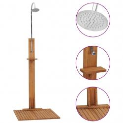 Douche de jardin 75x75x210 cm bois de teck solide alsavelo