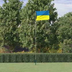 Drapeau de l'Ukraine et mât 5,55 m aluminium alsavelo