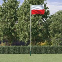 Drapeau de la Pologne et mât 6,23 m Aluminium alsavelo