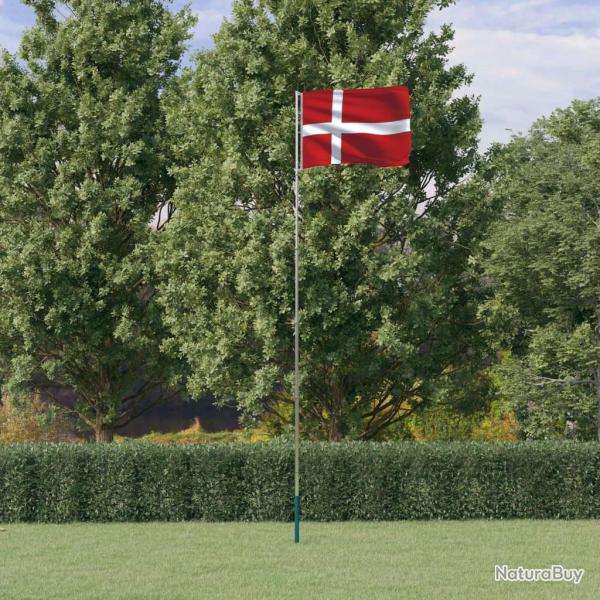 Drapeau du Danemark et mt 5,55 m Aluminium alsavelo