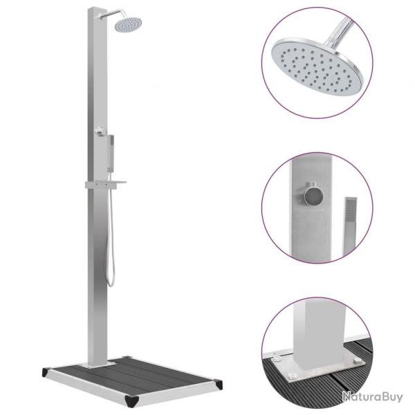 Douche d'extrieur avec receveur de douche WPC Acier inoxydable alsavelo