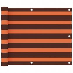 Écran de balcon Orange et marron 75x300 cm Tissu Oxford alsavelo