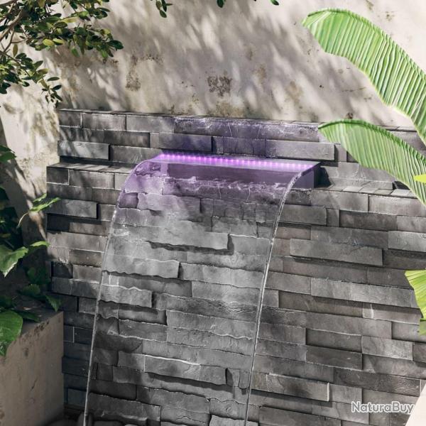 Dversoir pour cascade avec LED RVB Acrylique 60 cm alsavelo