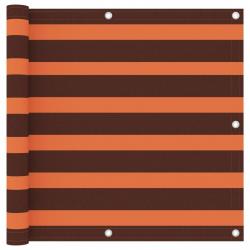 Écran de balcon Orange et marron 90x400 cm Tissu Oxford alsavelo