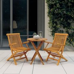 Ensemble à manger de jardin 3 pcs Bois de teck massif alsavelo