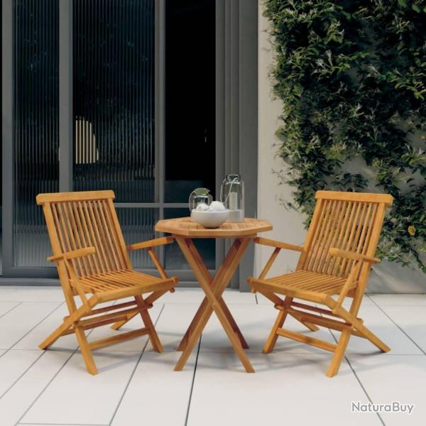 Ensemble  manger de jardin 3 pcs Bois de teck massif alsavelo