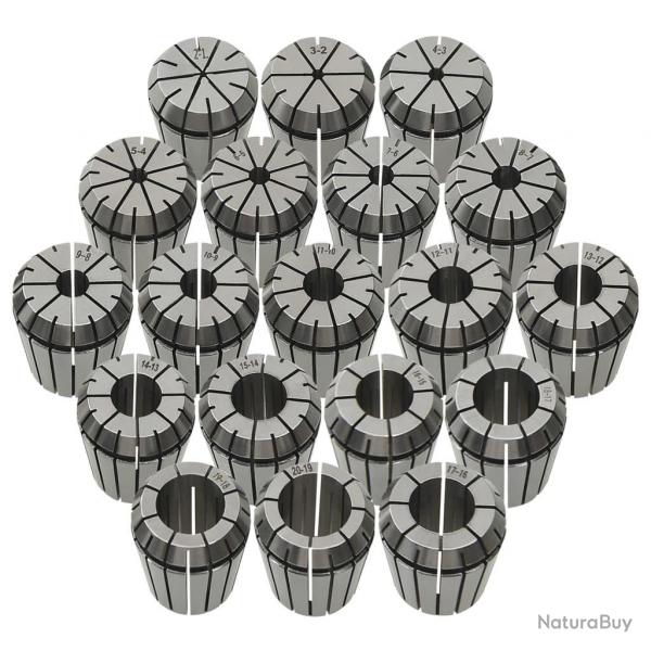 Douilles de serrage ER32 19 pcs Ensemble d'outils de tournage alsavelo