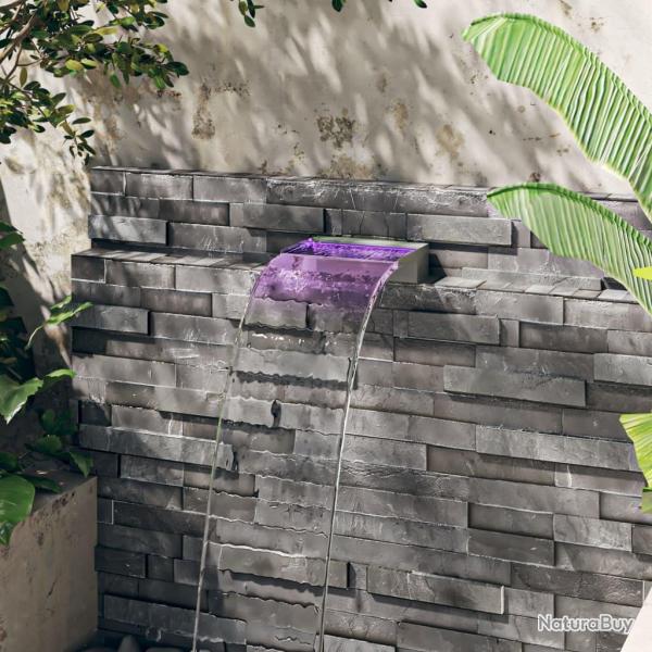 Dversoir pour cascade avec LED RVB Inox 30 cm alsavelo