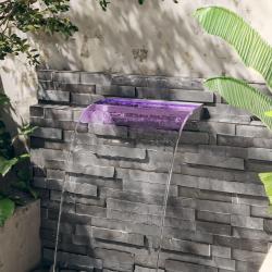 Déversoir pour cascade avec LED RVB Inox 60 cm alsavelo