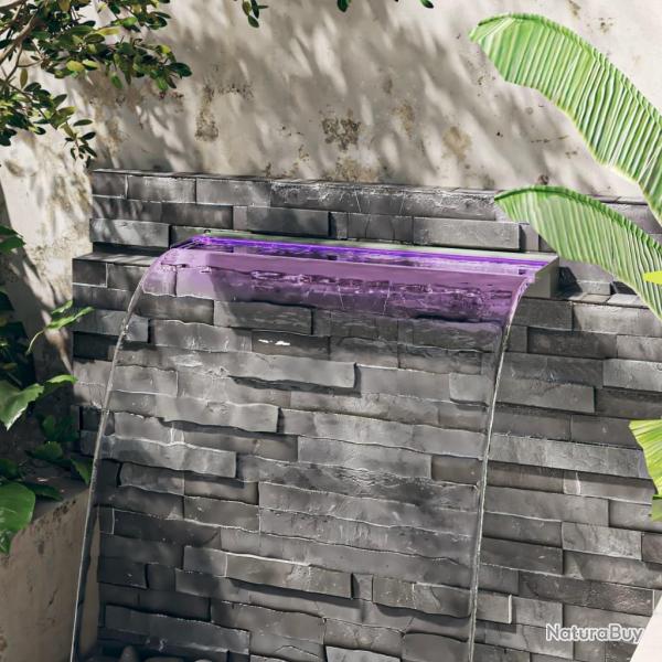 Dversoir pour cascade avec LED RVB Inox 90 cm alsavelo