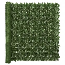 Écran de balcon avec feuilles vert foncé 400x150 cm alsavelo