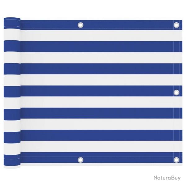 cran de balcon Blanc et bleu 75x400 cm Tissu Oxford alsavelo