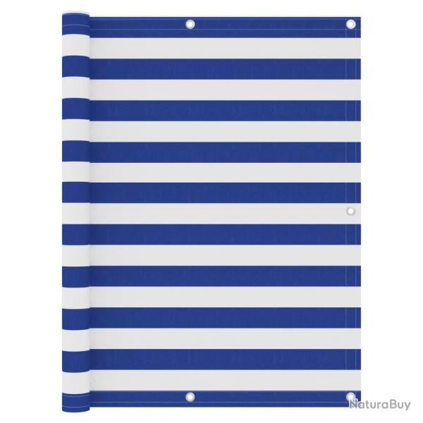 cran de balcon Blanc et bleu 120x400 cm Tissu Oxford alsavelo