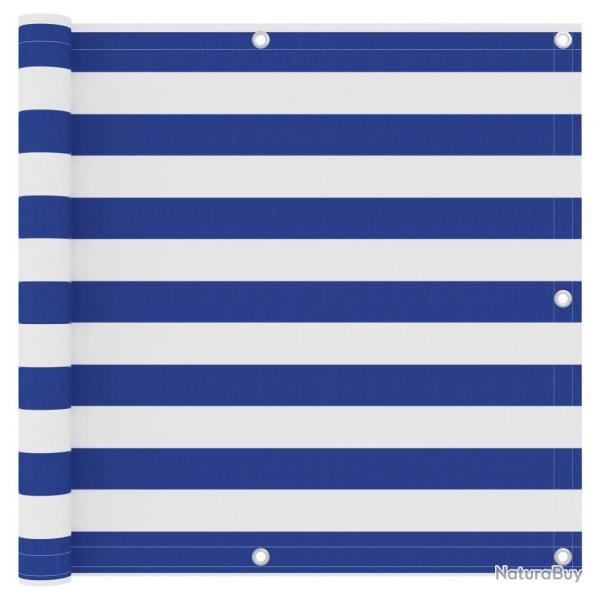 cran de balcon Blanc et bleu 90x500 cm Tissu Oxford alsavelo