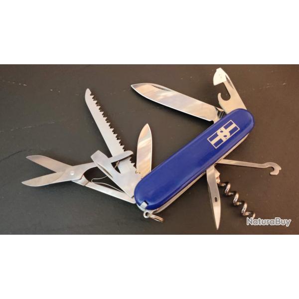 Victorinox couteau suisse Huntsman Bleu S insert mtallique