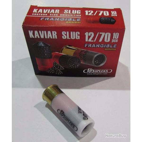 Boite de 10 cartouches Frangible DDUPLEKS Kaviar Slug  cal 12/70,