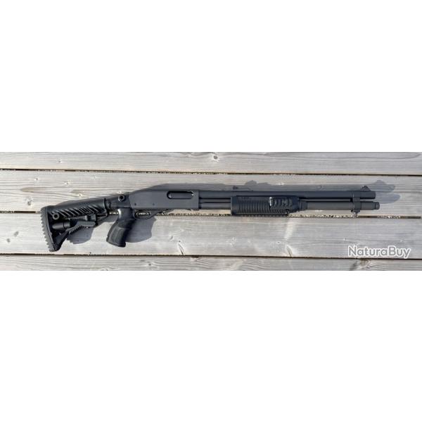 OCCASION - Fusil  Pompe REMINGTON 870 Tactical Ray Cal. 12/76 Fab Defense + Rallonge tube magasin