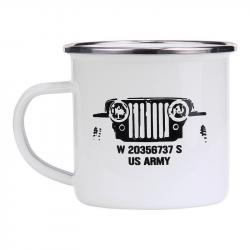 Tasse en émail blanc US Army Fostex WWII series