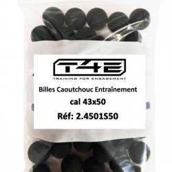 Sachet de 50 billes caoutchouc entrainement T4E Cal. 50