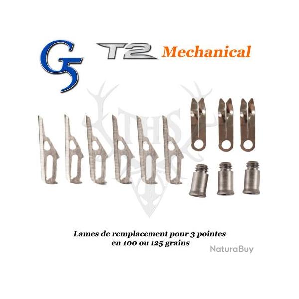 G5 T2 - Lames de rechange pour 3 pointes T2 bi-lames - 100 ou 125 grains