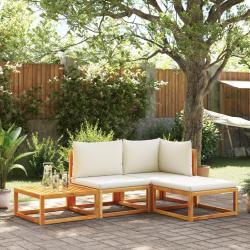 Salon de jardin avec coussins 4 pcs bois d'acacia massif alsavelo